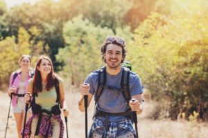 Friends having fun hiking